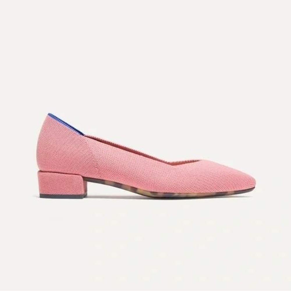 NWOT‎ Rothy's The Block Pink High Point Tulip Heels Knit Pointed Toe Barbie 10.5
